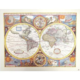   Harta decorativa Giftdeco M1651, 52 x 39,3 cm, stil retro, vintage