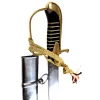 Replică decorativa Giftdeco, alamă, piele, oțel, metal și lemn, lungime 95 cm