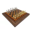 Set sah Italfama N300, piele, metal și lemn, înălțime 2,5 cm, stil modern, clasic