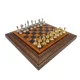 Set sah Italfama N300, piele, metal și lemn, înălțime 2,5 cm, stil modern, clasic