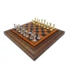 Set sah Italfama N300, piele, metal și lemn, înălțime 2,5 cm, stil modern, clasic