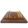 Set sah Italfama N300, piele, metal și lemn, înălțime 2,5 cm, stil modern, clasic