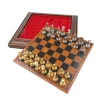Set sah Italfama N300, piele, metal și lemn, înălțime 2,5 cm, stil modern, clasic