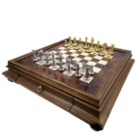   Set sah Italfama N137, metal și lemn, înălțime 7,5 cm, stil clasic
