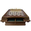 Set sah Italfama N137, metal și lemn, înălțime 7,5 cm, stil clasic