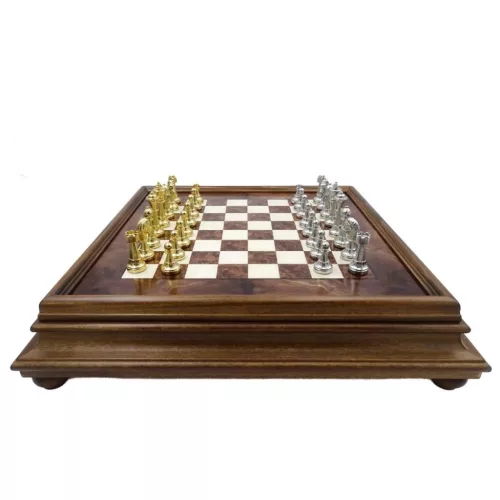 Set sah Italfama N137, metal și lemn, înălțime 7,5 cm, stil clasic