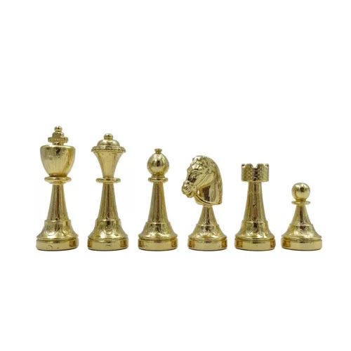 Set sah Italfama N137, metal și lemn, înălțime 7,5 cm, stil clasic