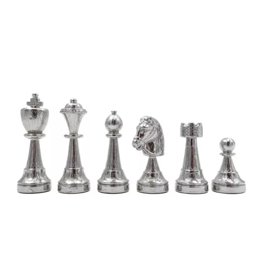 Set sah Italfama N137, metal și lemn, înălțime 7,5 cm, stil clasic