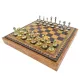 Set sah Italfama N035, piele și metal, înălțime 4,8 cm, stil vintage