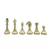 Set sah Italfama N035, piele și metal, înălțime 4,8 cm, stil vintage