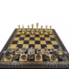 Set sah Italfama N001, alamă și piele, înălțime 5 cm