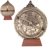 Astrolab decorativ Hemisferium H34, alamă și lemn, înălțime 24,5 cm, lățime 20 cm, stil modern, renaștere