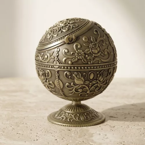 Glob decorativ Giftdeco, metal, înălțime 13 cm, diametru 9 cm