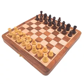 Set sah Giftdeco G201Z, alamă și lemn, înălțime 3 cm