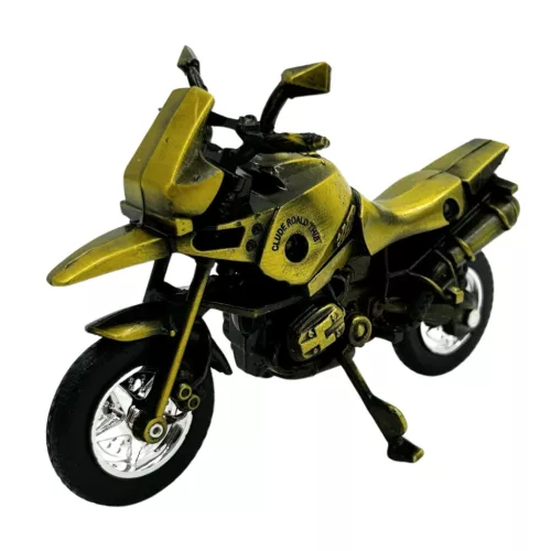Machetă motocicletă Giftdeco HJ1, metal verde închis, 16 x 6 x 10 cm