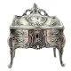 Cutie pentru bijuterii Giftdeco, metal, 9,7 x 10 x 6,7 cm