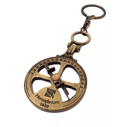 Breloc astrolabiu nautic Giftdeco H82 – alamă, Ø4,5 cm
