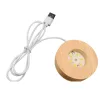 Lampă decorativă Giftdeco KKS Moon, glob din sticlă pe suport din lemn, LED USB, diametru 8 cm