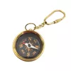 Busolă Giftdeco KR30, alamă, sticlă și lemn, diametru 3,5 cm, stil nautic, clasic