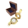 Busolă Giftdeco CA32/2.5, alamă și lemn, lungime 10 cm, diametru 6,5 cm
