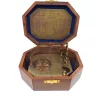 Busolă Giftdeco CSDF337, alamă și lemn, 11,5 x 8,8 x 9,0 cm, stil retro, nautic