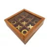 Obiect decorativ Giftdeco DNU-004, alamă, sticlă și lemn, 12,5 x 12,5 x 2,5cm, stil clasic