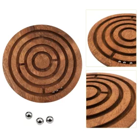   Obiect decorativ Giftdeco DNU-005, metal și lemn, diametru 12,5 cm, stil clasic