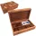 Set 3 jocuri tradiționale Giftdeco DNU-011, cărți, zaruri și domino, cutie din lemn de acacia