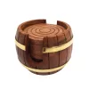 Set suporturi pahare Giftdeco DNU-019, alamă și lemn