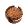 Set suporturi pahare Giftdeco DNU-019, alamă și lemn