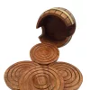 Set suporturi pahare Giftdeco DNU-019, alamă și lemn