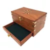 Cutie pentru bijuterii Giftdeco DNU-022, alamă, sticlă și lemn, 21,6 x 14,6 x 10,15 cm