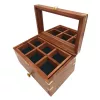 Cutie pentru bijuterii Giftdeco DNU-022, alamă, sticlă și lemn, 21,6 x 14,6 x 10,15 cm