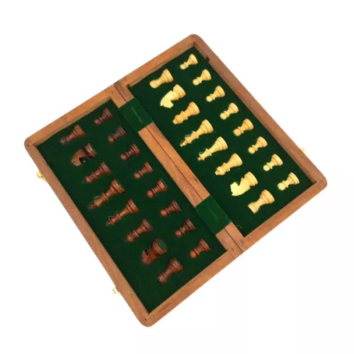 Set sah magnetic Giftdeco DNU-026, lemn si alama, 25 x 25 cm