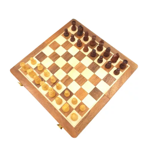 Set sah magnetic Giftdeco DNU-026, lemn si alama, 25 x 25 cm