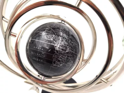 Astrolab decorativ Giftdeco NI9117, aluminiu, înălțime 44,5 cm, stil retro, modern, clasic