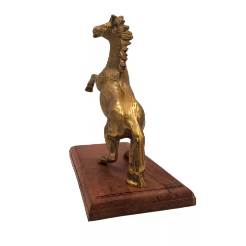 Figurină decorativa Giftdeco NI9537, aluminiu și lemn, 27,5 x 15 x 27,5 cm, stil retro, glamour