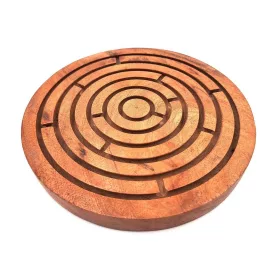   Obiect decorativ Giftdeco G1301A, metal și lemn, diametru 20 cm, stil minimalist, clasic, scandinav