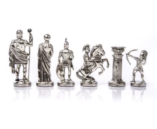 Set sah Manopoulos S10BGS, alamă și lemn, înălțime 9 cm
