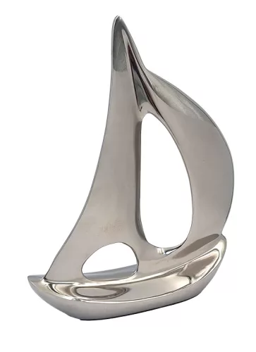 Machetă iaht decorativ Giftdeco N-1647 din metal, înălțime 36 cm