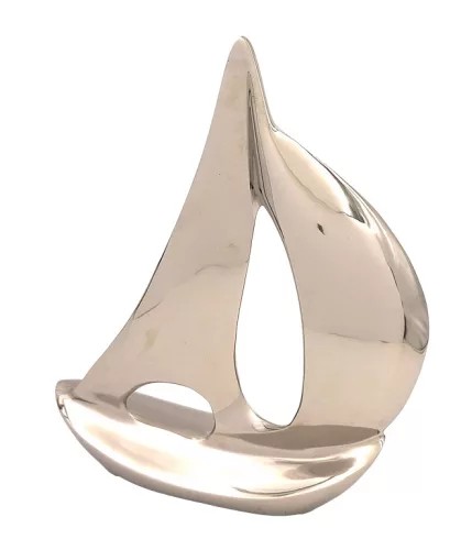 Machetă iaht decorativ Giftdeco N-1647 din metal, înălțime 36 cm