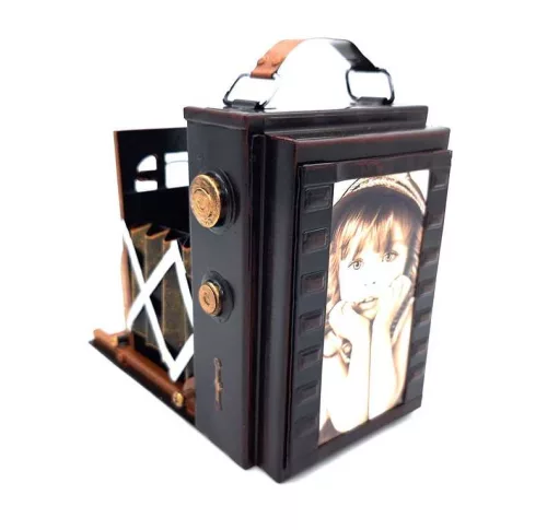 Obiect decorativ Giftdeco, plastic și metal, 19 x 11 x 17,5 cm, stil retro, vintage, clasic