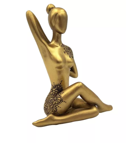 Figurină decorativa Giftdeco, rășină, 12,8 x 6,5 x 15,8 cm, stil glamour, modern