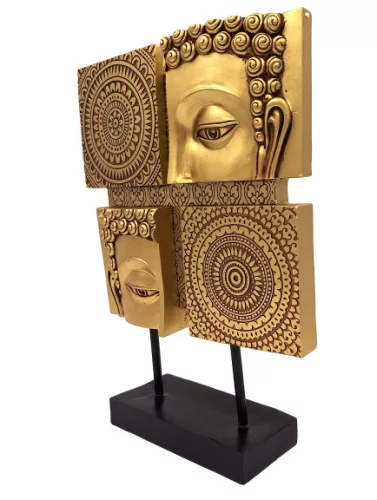 Figurina Mandala budista Giftdeco 43715, polirasina aurie, 24,3 x 7,8 x 34,3 cm