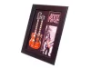 Miniatură chitara Indomini FMG-011, Jimmy Page double neck in a frame, oțel și lemn, 1,3cm x 16cm x 21,4cm