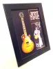Miniatură chitara Indomini FMG-012, Jimmy Page in frame, oțel și lemn, 1,3cm x 16cm x 21,4cm