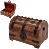 Cutie cadou Giftdeco DNU-016A, lada pentru comori, lemn si metal, 15,5 x 10,5 x 11 cm