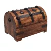 Cutie cadou Giftdeco DNU-016A, lada pentru comori, lemn si metal, 15,5 x 10,5 x 11 cm