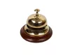 Gong hotelier Giftdeco TB27/4, alama si lemn, auriu-maro, 11 x 12 cm
