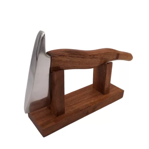 Obiect decorativ Giftdeco WAA177, metal și lemn, înălțime 14 cm, lungime 27 cm